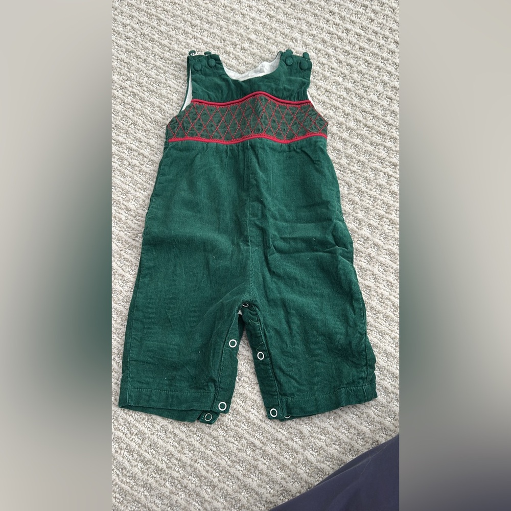 Charming Green baby Jon Jon with Red Accents